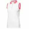 Green Lamb Ladies Kathleen Club Sleeveless Polo Shirt White - Lipstick