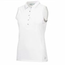 Green Lamb Maisie Pique Sleeveless Polo Shirt White