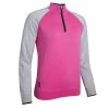 Sunderland Ladies Zonda Zip Neck Lightweight Lined Cotton Sweater Solar Pink - Silver Marl - Black