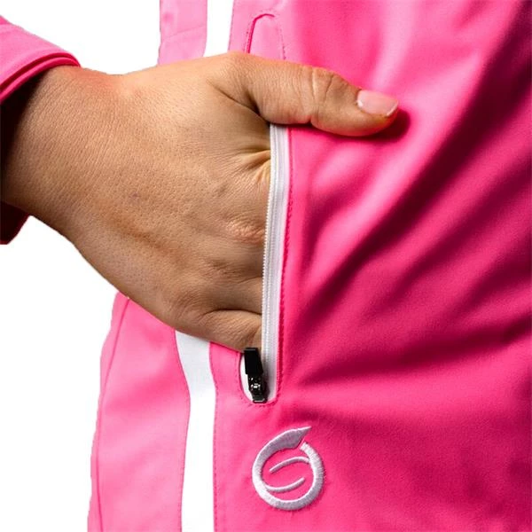 Sunderland Killy Ladies Zip Front Lightweight Panelled Waterproof Jacket Solar Pink - White - Image 6