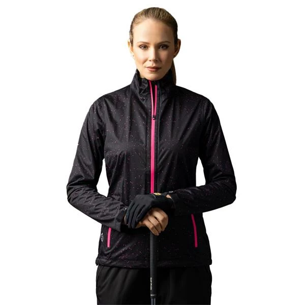 Sunderland Ladies Tech-Lite Waterproof Jacket Black - Solar Pink Print - Image 2