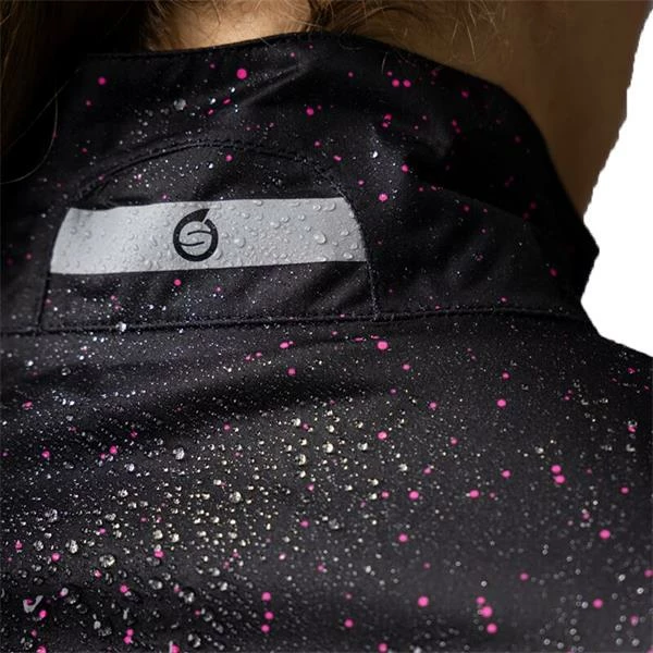 Sunderland Ladies Tech-Lite Waterproof Jacket Black - Solar Pink Print - Image 3