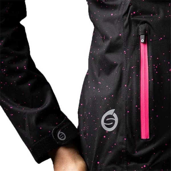 Sunderland Ladies Tech-Lite Waterproof Jacket Black - Solar Pink Print - Image 4