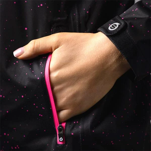 Sunderland Ladies Tech-Lite Waterproof Jacket Black - Solar Pink Print - Image 5
