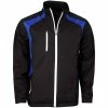 Sunderland Gents Valberg Waterproof Stretch Mesh Golf Jacket Black - Electric Blue - White