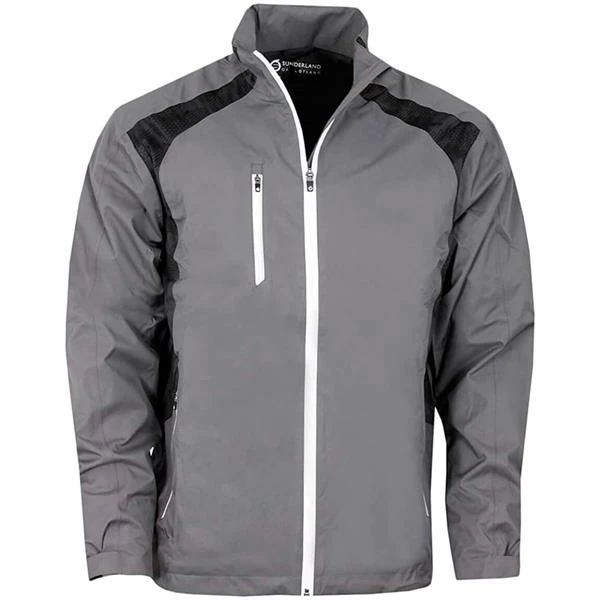 Sunderland Gents Valberg Waterproof Stretch Mesh Golf Jacket Gunmetal - Black Camo - White